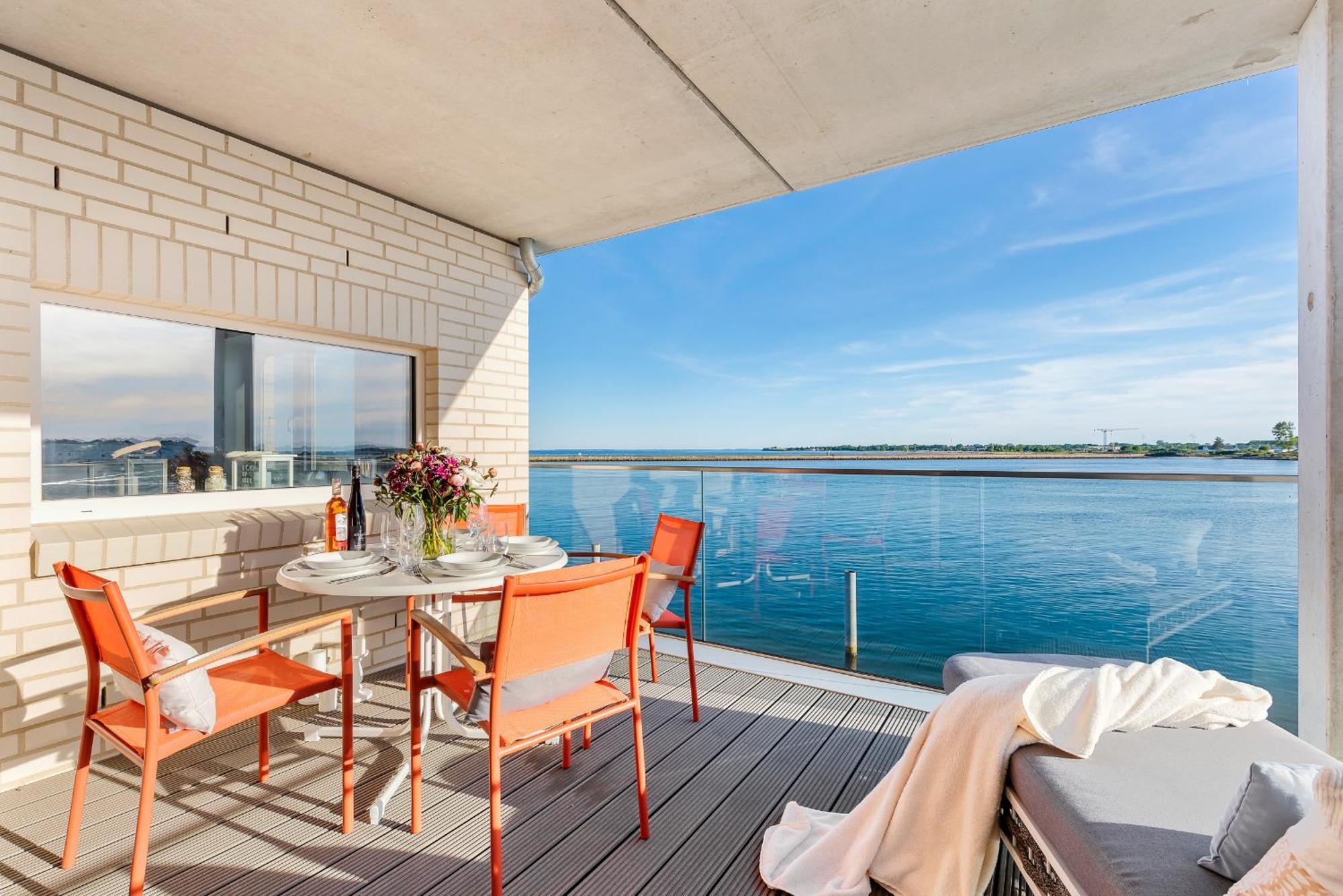 Horizont- Direkt Am Wasser, Hafenblick, Fahrstuhl, Sauna, Ueberdachter Balkon Olpenitz Exteriér fotografie